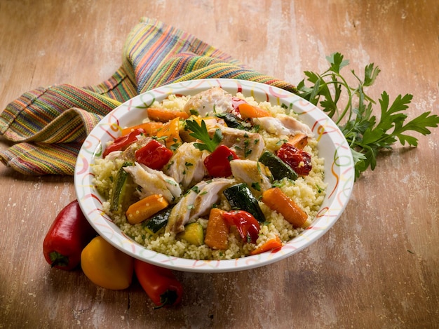 Couscous met vis en groenten