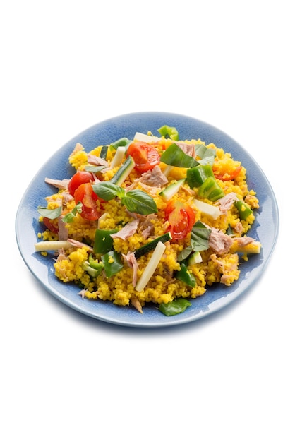 Couscous salad with tuna and vegetables