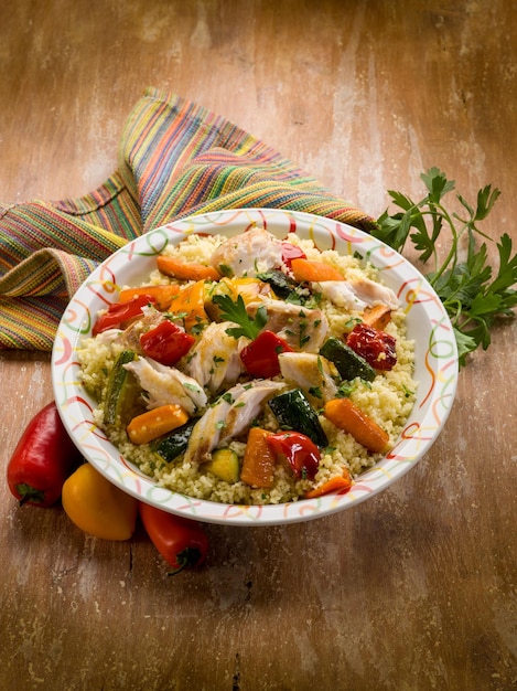 Couscous with fish and vegetables