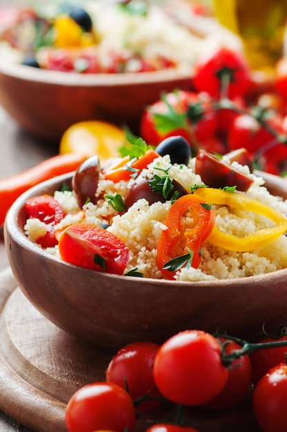 Couscous with vegatables and olive