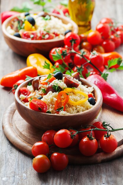 Couscous with vegatables and olive