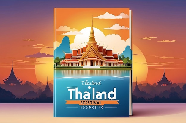 Cover book Thailand architecture tourism festival design on cloud