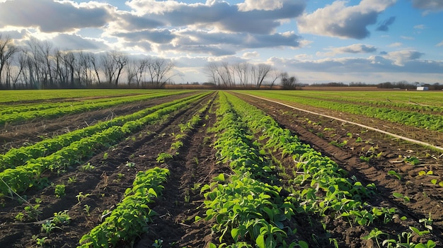 Photo cover cropping cinematic shots of cover crops blanketing the fields protecting soil from erosion suppressing weeds and ai generated illustration