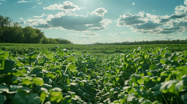 Photo cover cropping cinematic shots of cover crops blanketing the fields protecting soil from erosion suppressing weeds and ai generated illustration