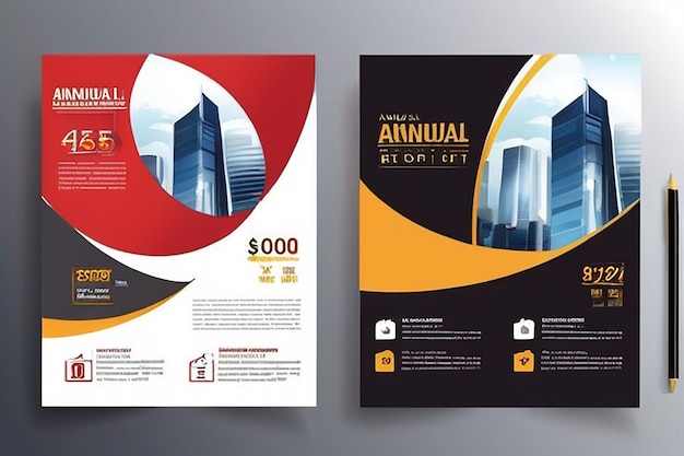 Cover design annual reportvector template brochures flyer presentations