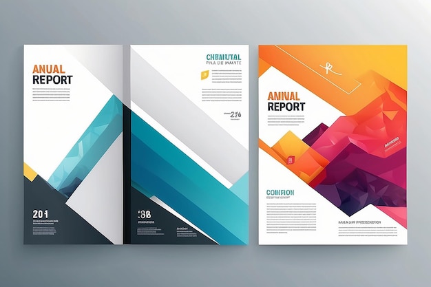 Photo cover design template for annual report abstract modern vector illustration