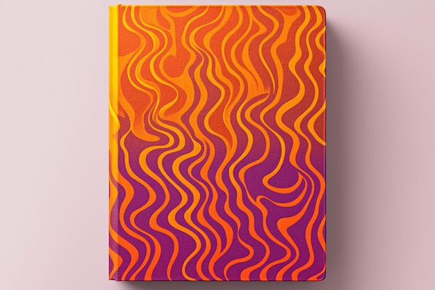 Photo cover design with gradient color warped lines