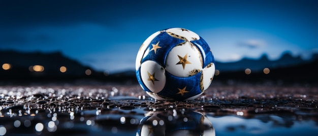 обложка европейского футбола в стиле товарной фотографии