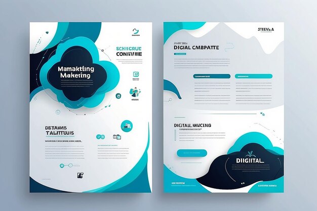 Cover page of digital marketing template design