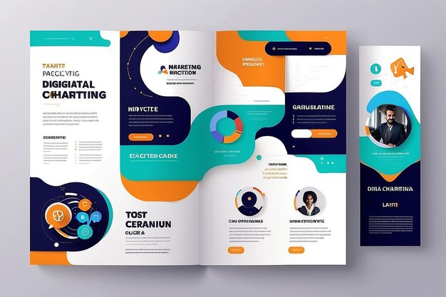 Cover page of digital marketing template design