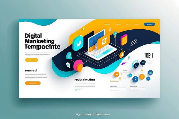 Photo cover page of digital marketing template design