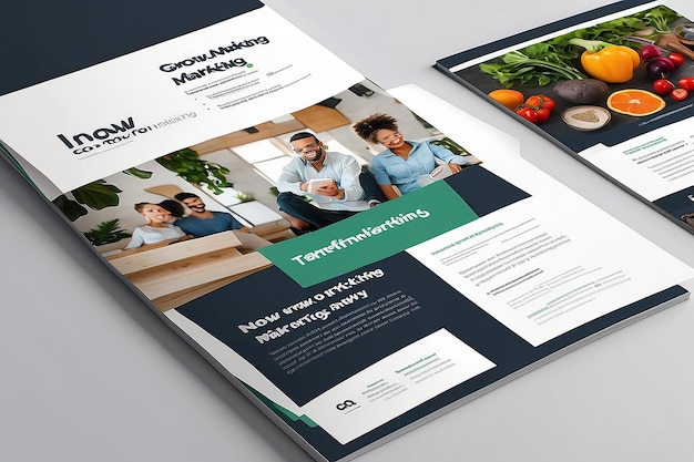 Photo cover page of now grow through digital marketing template