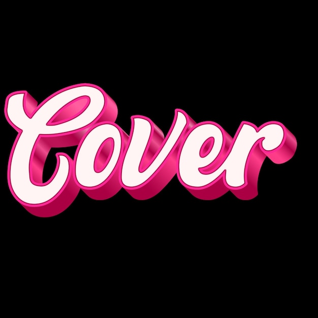 Cover Typography 3D Design Pink Black White Background Photo JPG