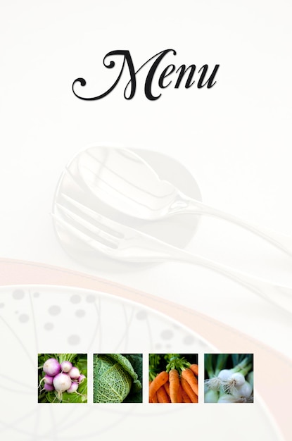 Cover van het menu en groenten