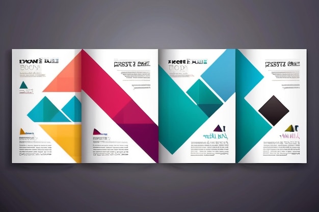 Foto cover verslag kleurrijke driehoek geometrische prospectus ontwerp achtergrond