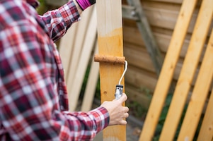 Cover wooden boards with colored varnish