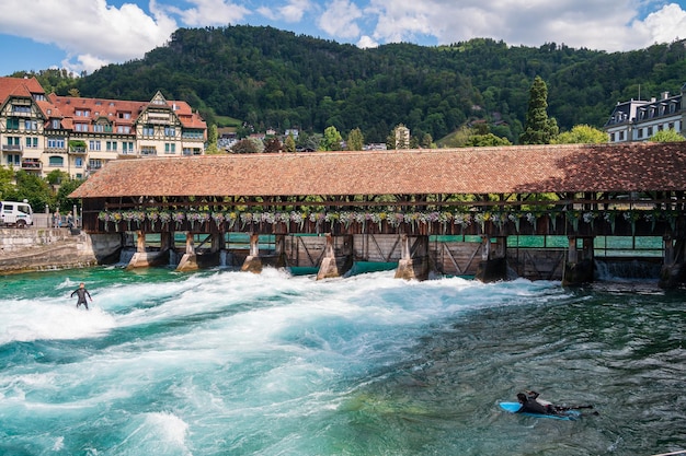 Covered bridge in thun