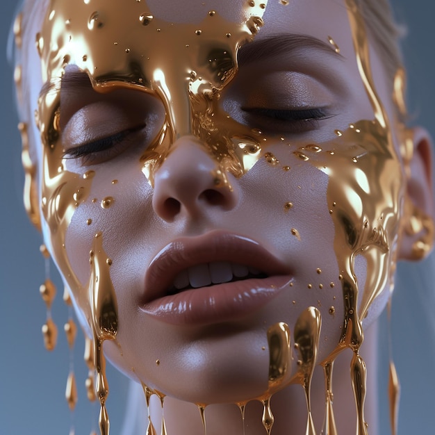 Covered with dripping haute liquid glass Generative AI