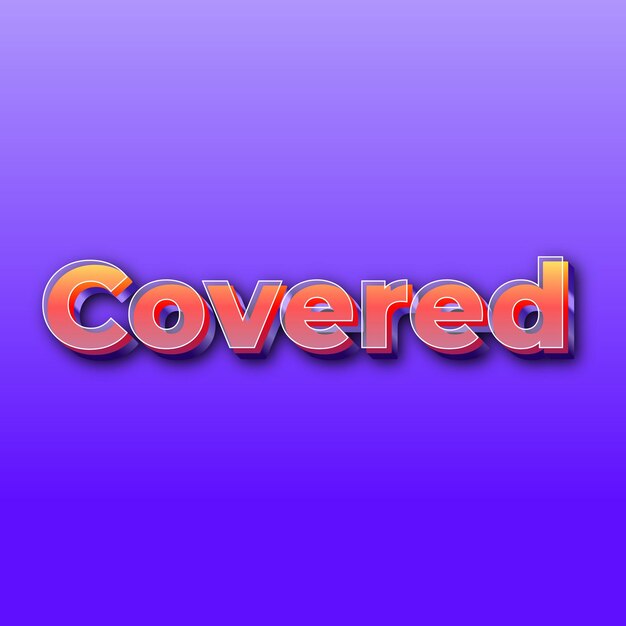 CoveredText effect JPG gradient purple background card photo