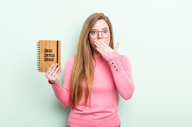 Covering mouth with hands with a shocked