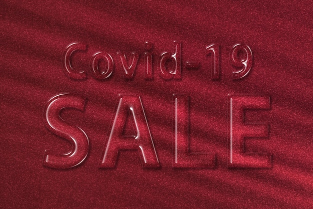 Баннер Covid 19 Sale, сезонная распродажа Covid, красный фон