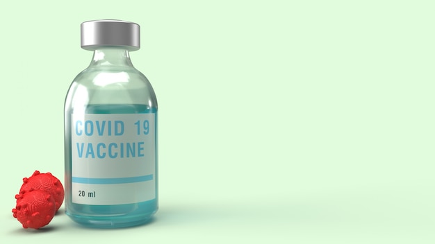 의학 내용에 대한 Covid 19 백신 3d 렌더링.