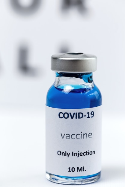 Covid-19. Vaccine with advice for the pandemic. Prevention of pandemic concept