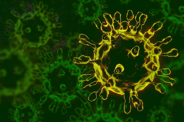 Photo covid-19 virus germs cells background