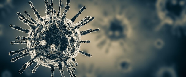 Covid-19 virus kiemcellen illustratie 3D render.