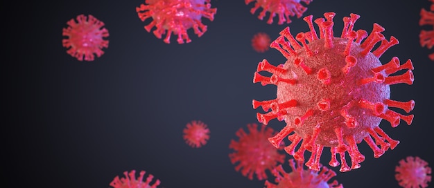 Covid 19-virus pandemisch coronavirus 3d render afbeelding