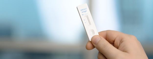 Covid rapid antigen nasal test Self test at home or at corona test station