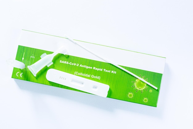 COVID test kit,Antigen test kit for home use to detection coronavirus infection. Rapid antigen test.