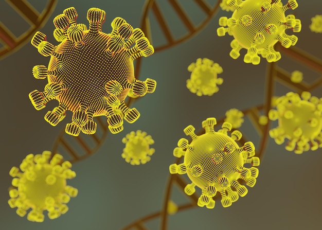 Covid-virus 3D-modellering