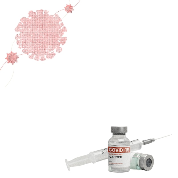 Covid19 vaccine png border with transparent background