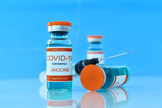 Covid19 vaccine and syringe injection