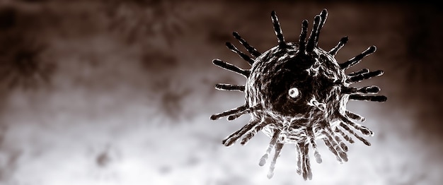 Covid19 virus kiemcellen illustratie 3d render