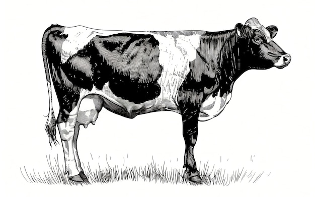 Cow bull Vintage retro print