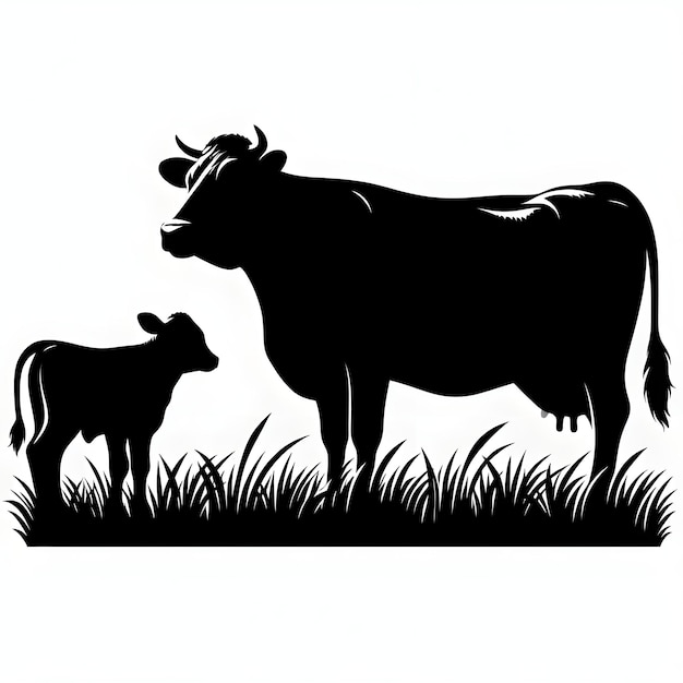 Cow and Calf silhouette