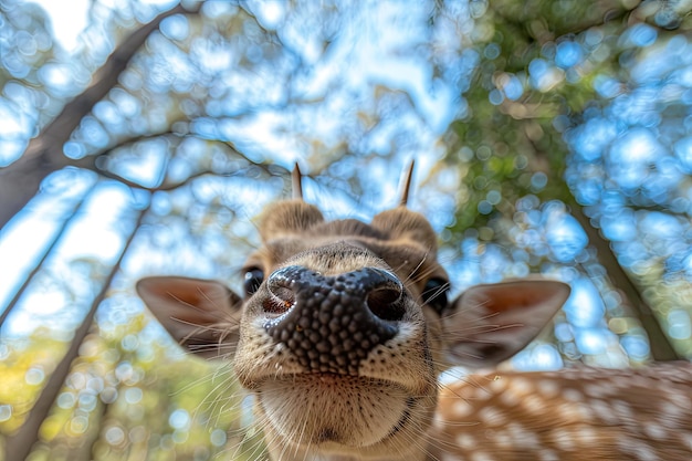 Cow Close up Portrait Fun Animal Looking into Camera Cow Nose Wide Angle Lens