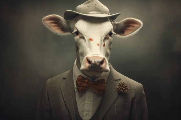 Photo cow in clothes