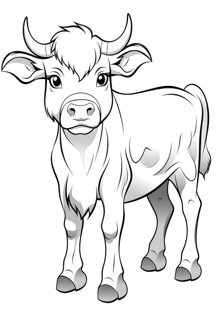 Cow Coloring Page Cow Line Art Coloring Page Cow Outline Drawing For Coloring Page Animal Coloring Page Cow Coloring Book AI Generative
