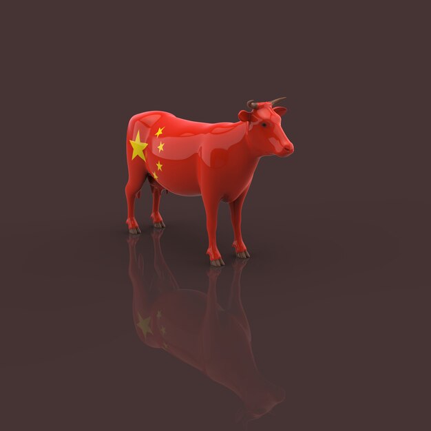 Cow concept - 3D Illustration