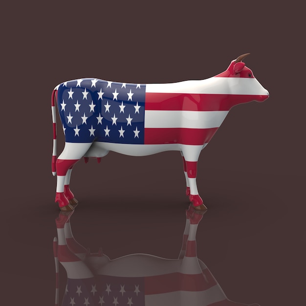 牛のコンセプト-3 Dイラストレーション