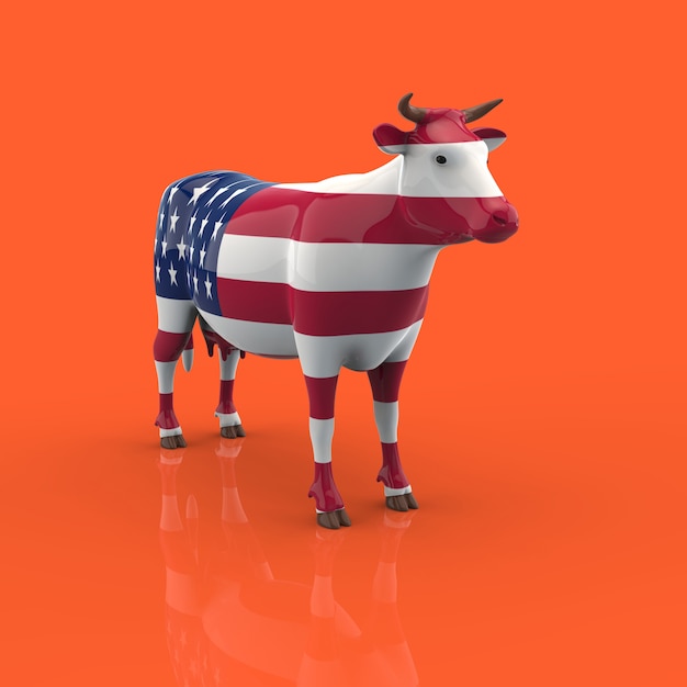 牛のコンセプト-3 Dイラストレーション