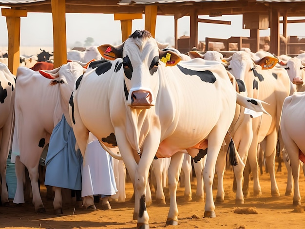 The cow Eid alAdha sale socail post cattle trader background photo