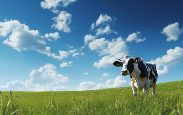 Cow Enjoying Green Pasture