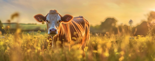 Cow at field Generative AI