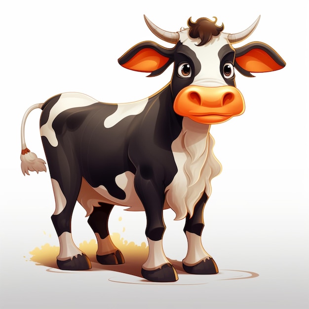 cow full body cartoon logo