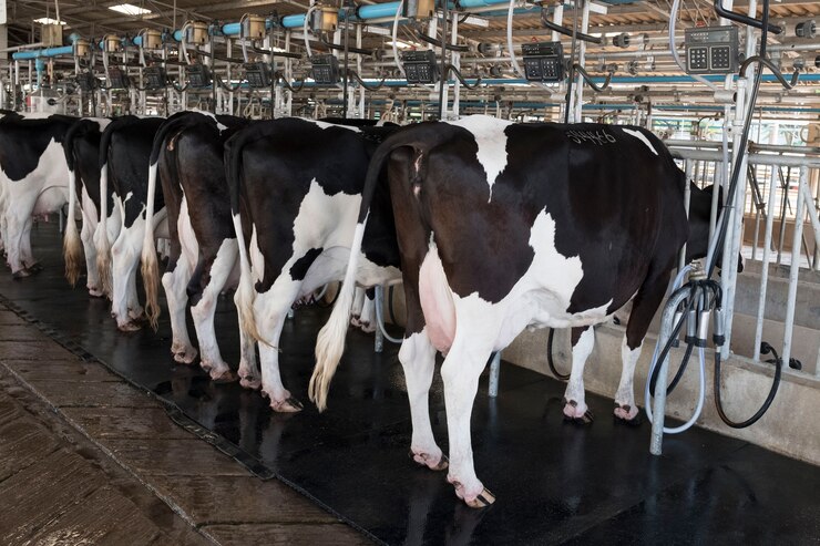 The cow gives plenty of milk