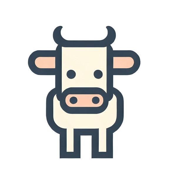 A cow icon that is drawn in a flat style